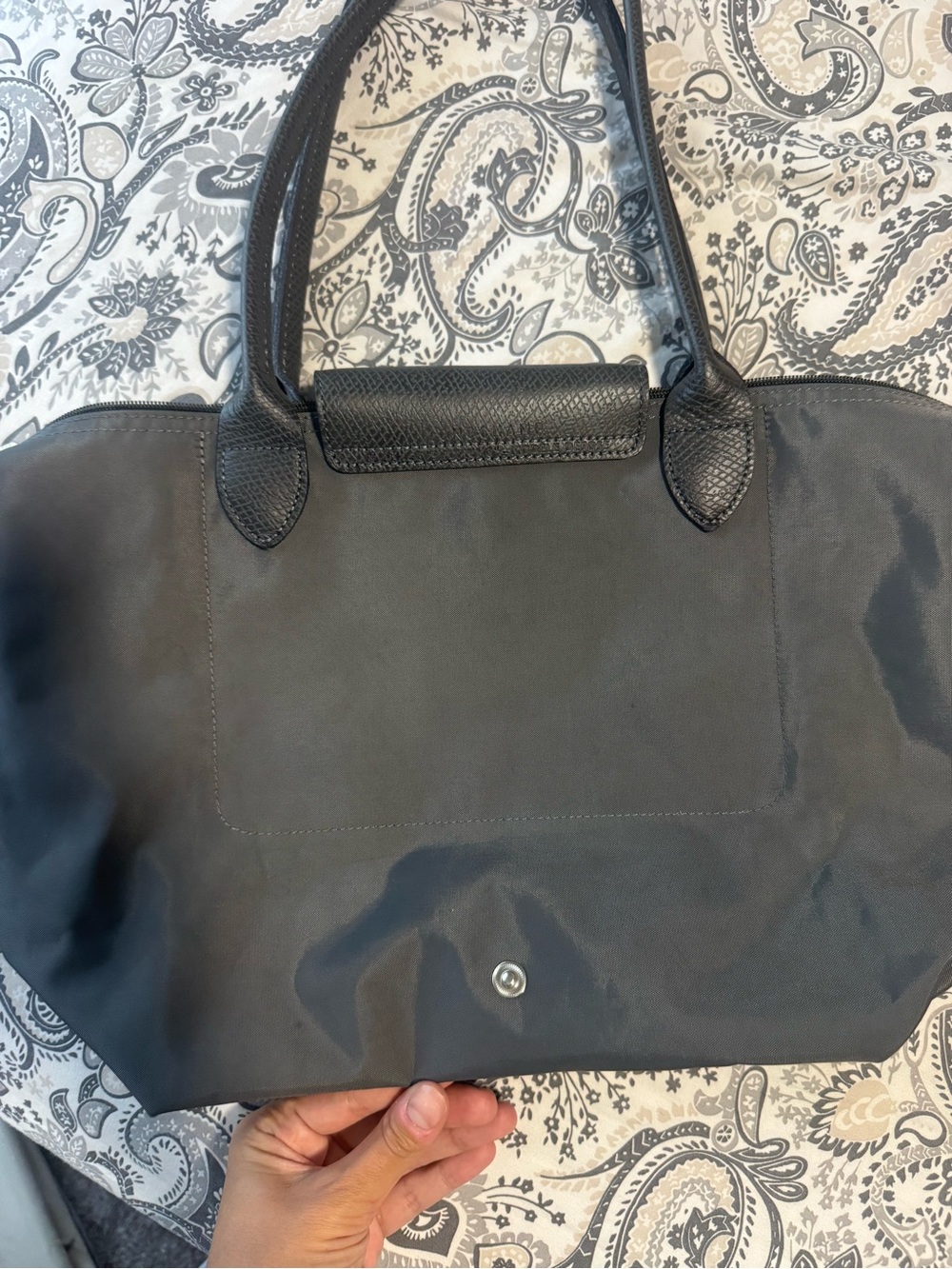 Longchamp Black Le Pliage Tote with Leather Trim - Picture 3 of 5